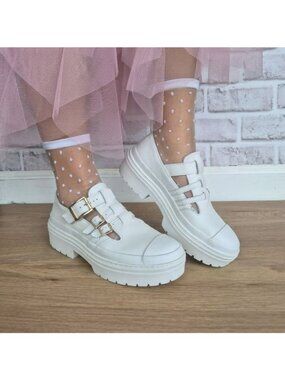 ⭐Converse Chuck Taylor Lugged Heel Mary Jane Sz 7.5 Womens Beige Leather A10617C